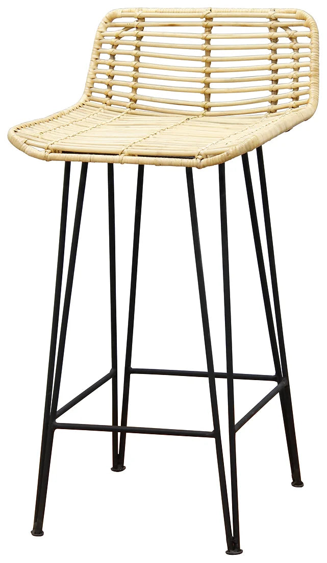 Kelly Rattan Bar Stool (Natural)-Stool-Centrum Furniture-Prime Furniture