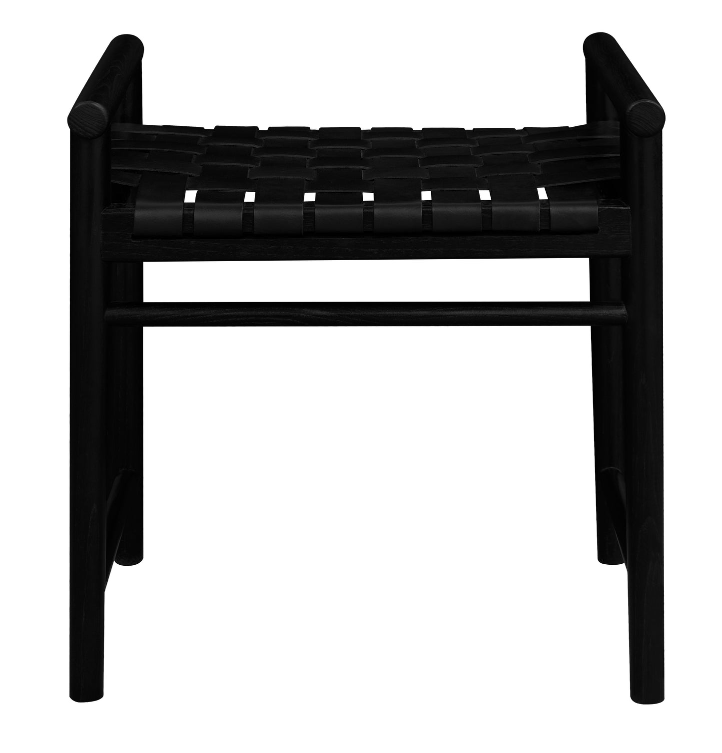 Elliot Single Seater Bench with Genuine Leather (Black)-Benches-Centrum Furniture-Prime Furniture