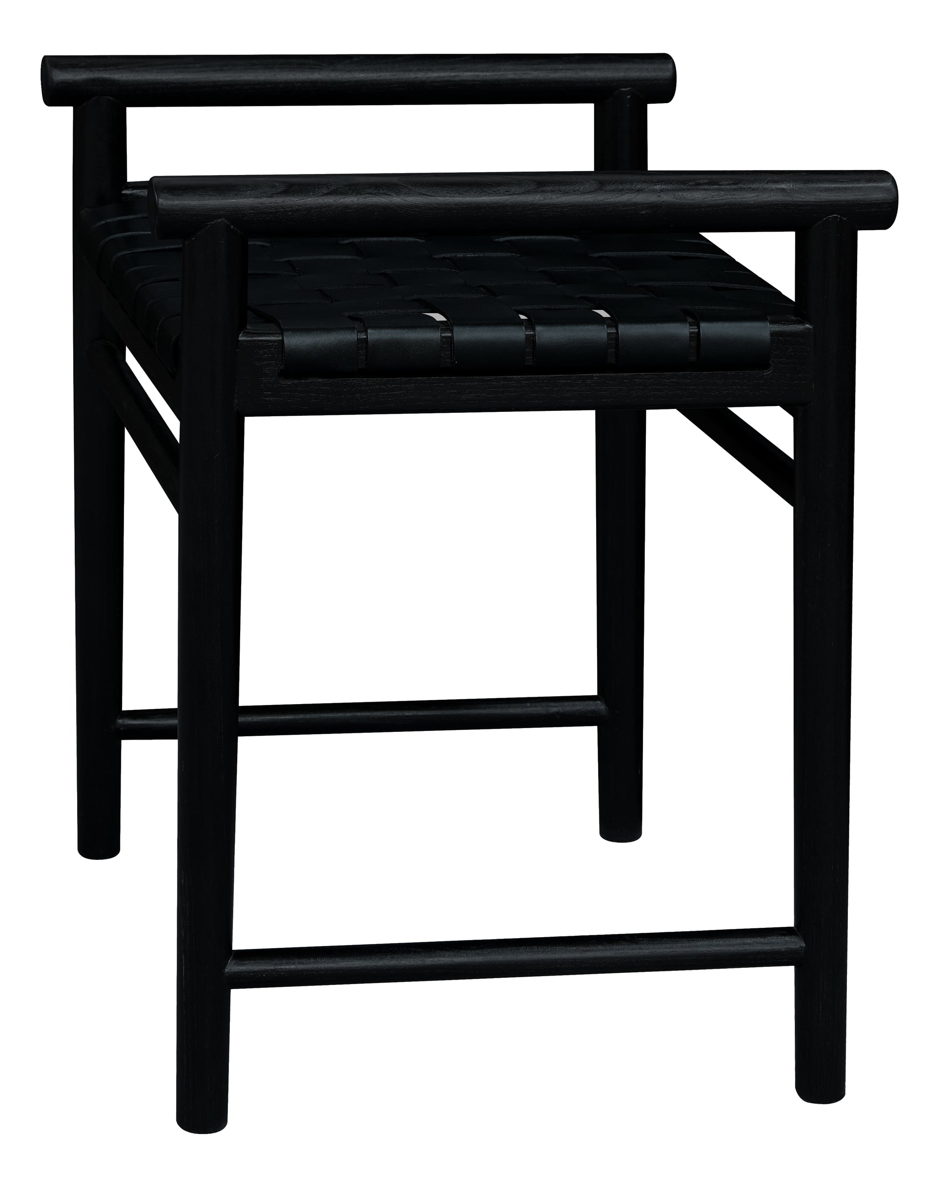 Elliot Single Seater Bench with Genuine Leather (Black)-Benches-Centrum Furniture-Prime Furniture