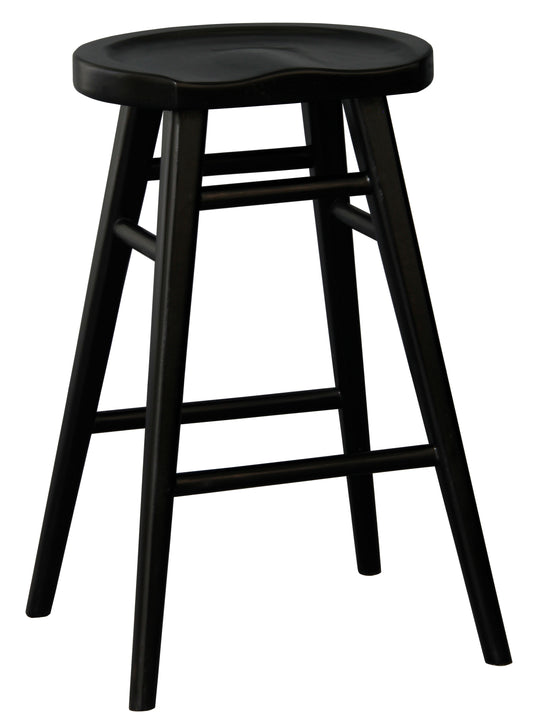 Scandinavian Solid Timber Counter Stool (Black)-Stool-Centrum Furniture-Prime Furniture