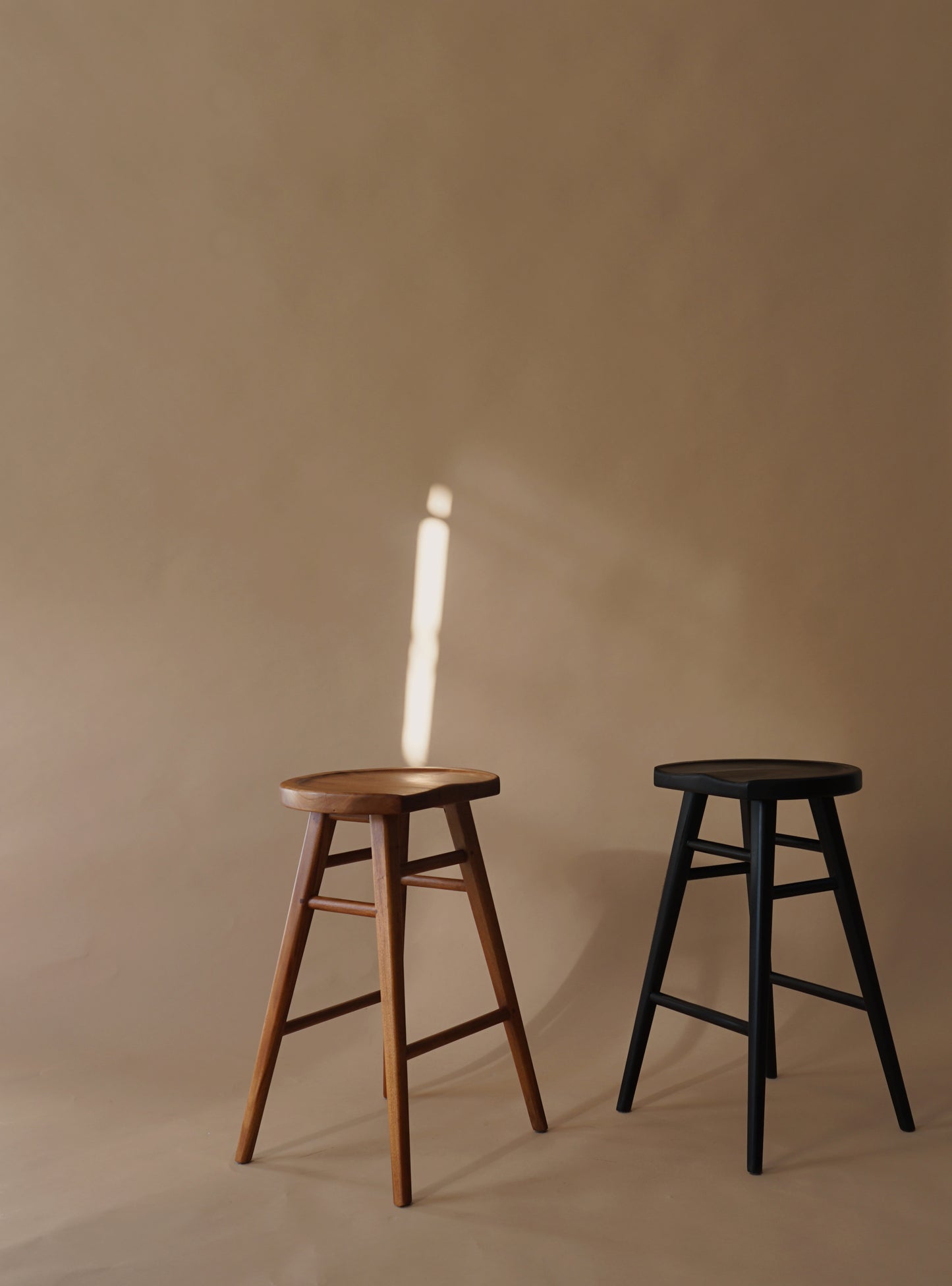 Scandinavian Solid Timber Counter Stool (Black)-Stool-Centrum Furniture-Prime Furniture