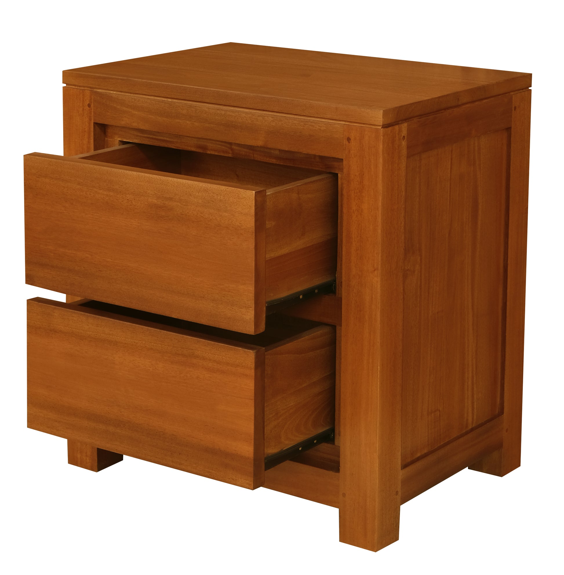 Amsterdam 2 Drawer Bedside Table (Light Pecan)-Bedside Table-Centrum Furniture-Prime Furniture