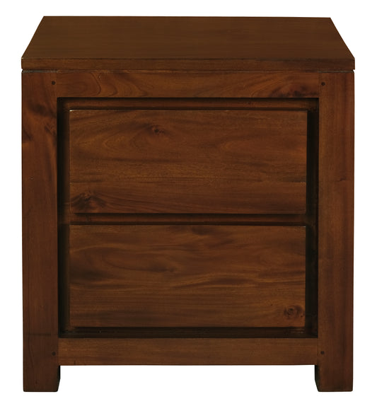 Amsterdam 2 Drawer Bedside Table (Mahogany)-Bedside Table-Centrum Furniture-Prime Furniture