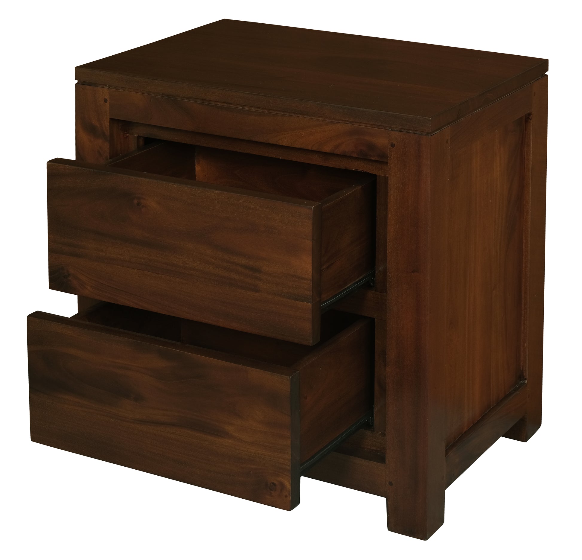 Amsterdam 2 Drawer Bedside Table (Mahogany)-Bedside Table-Centrum Furniture-Prime Furniture