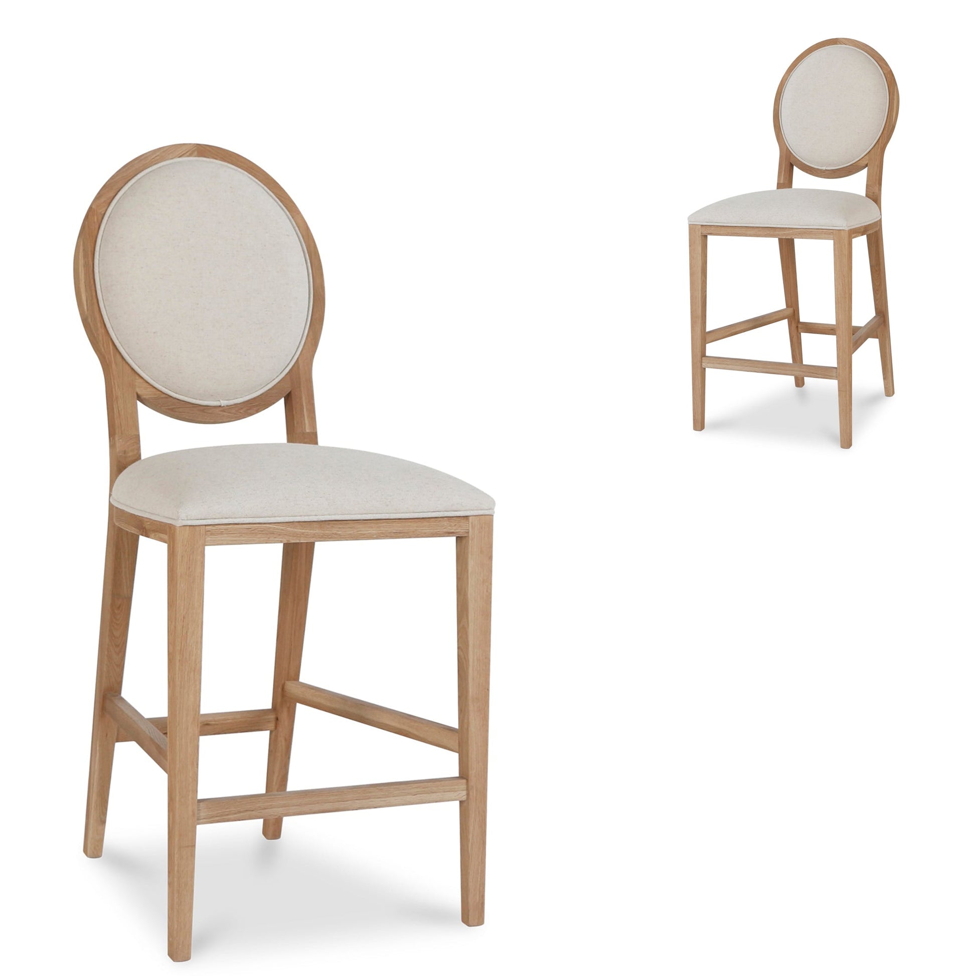 65cm Bar Stool - Light Beige (Set of 2)-Bar stool-Calibre-Prime Furniture