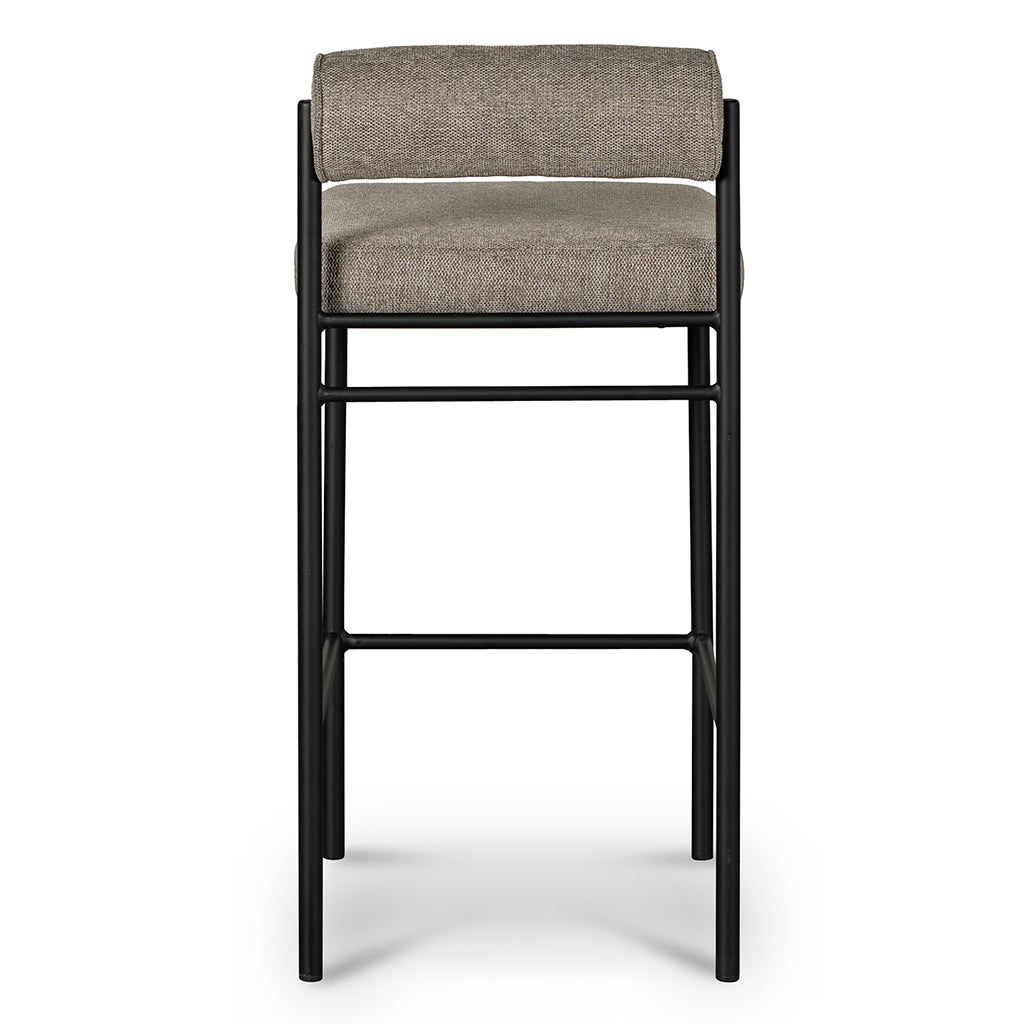 65cm Fabric Bar Stool - Grey (Set of 2)-Stool-Calibre-Prime Furniture