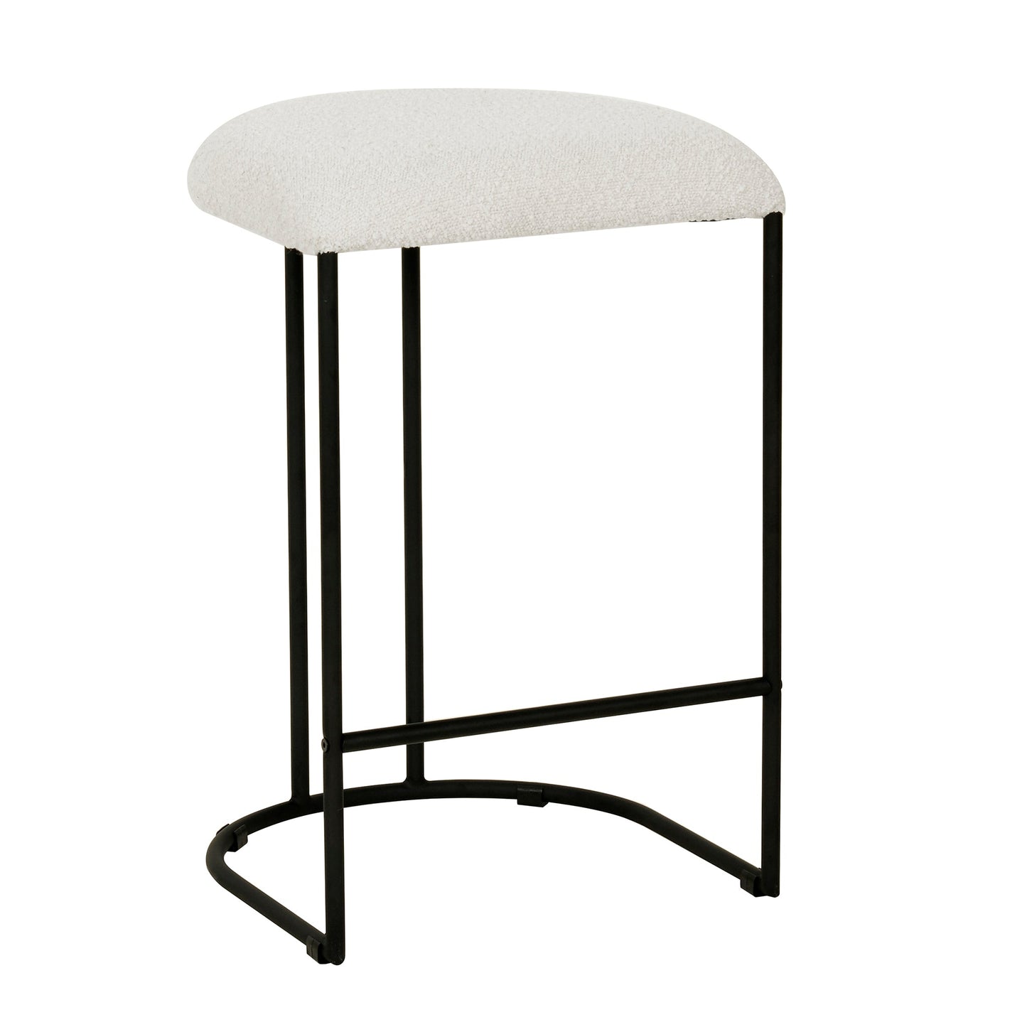 65cm Bar Stool - Ivory White Boucle (Set of 2)-Stool-Calibre-Prime Furniture