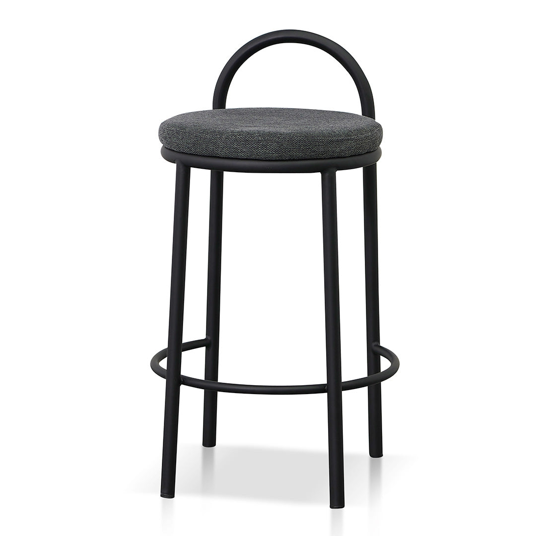 63cm Fabric Bar Stool - Charcoal Grey (Set of 2)-Bar stool-Calibre-Prime Furniture