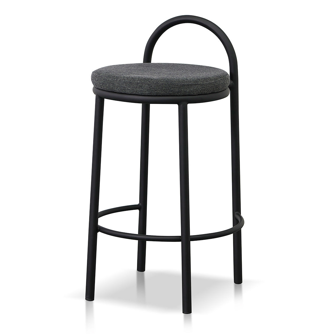 63cm Fabric Bar Stool - Charcoal Grey (Set of 2)-Bar stool-Calibre-Prime Furniture