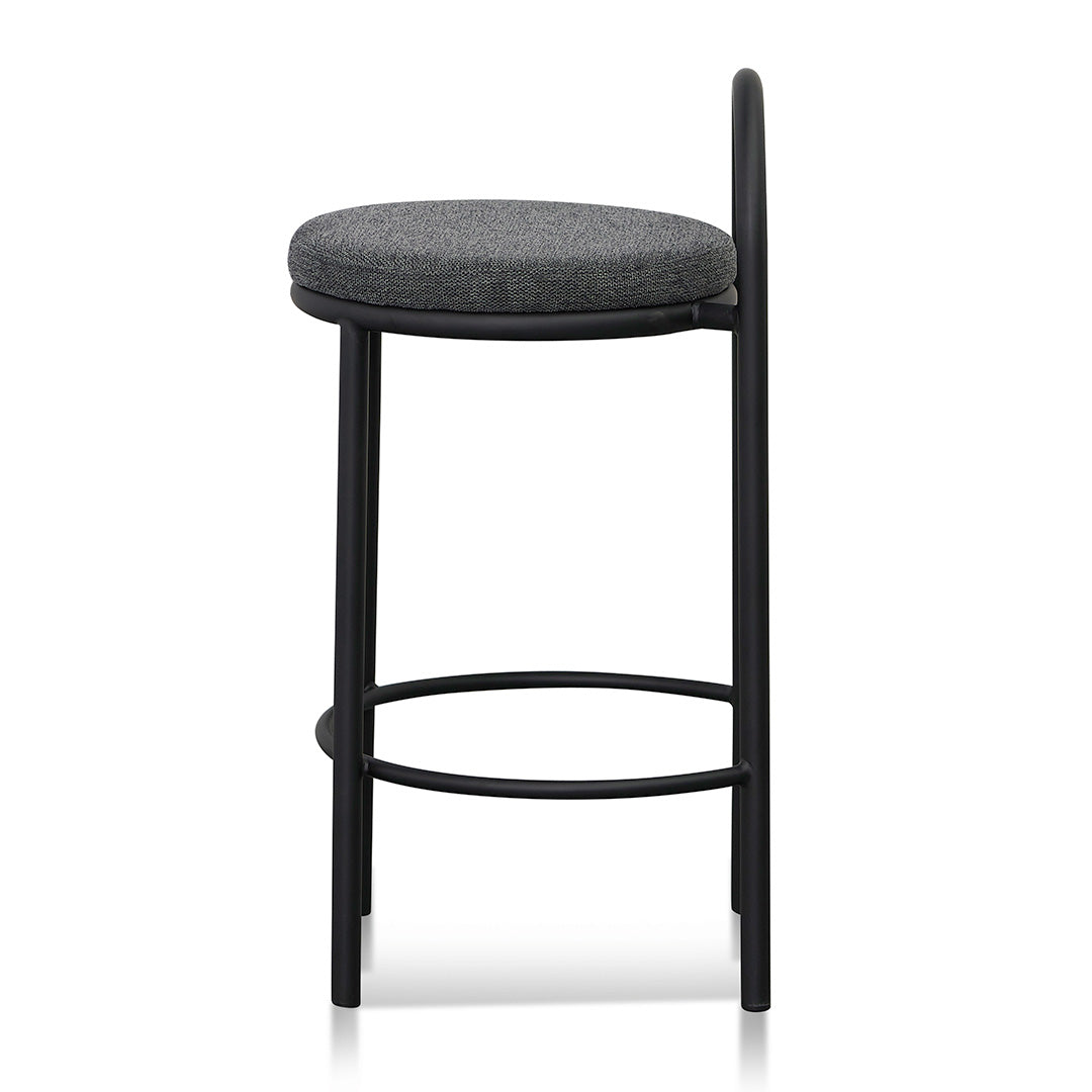 63cm Fabric Bar Stool - Charcoal Grey (Set of 2)-Bar stool-Calibre-Prime Furniture