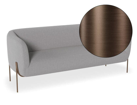 Belle 2.5 Seater Sofa - Cloud Grey - Brushed Matt Bronze Legs-Level-Prime Furniture