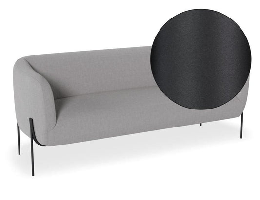 Belle 2.5 Seater Sofa - Cloud Grey - Matt Black Legs-Level-Prime Furniture