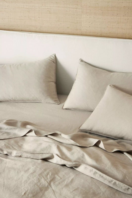 Weave Ravello Linen Fitted Sheet - Bone-Sheets & Pillow Cases-Weave-King-Prime Furniture