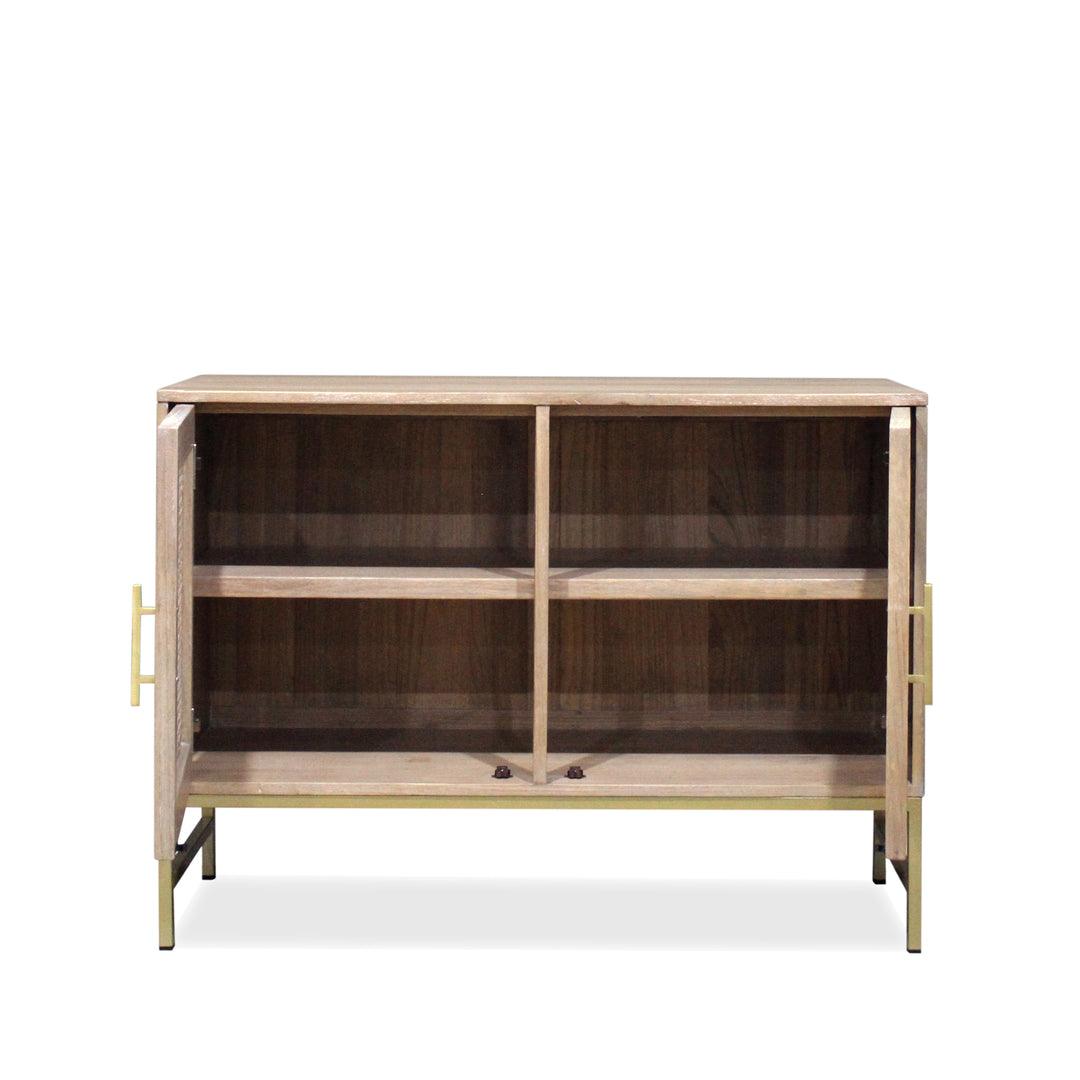 Mala Timber and Rattan 2 Shelf Cabinet-Cabinet-Hudson Furniture-Prime Furniture