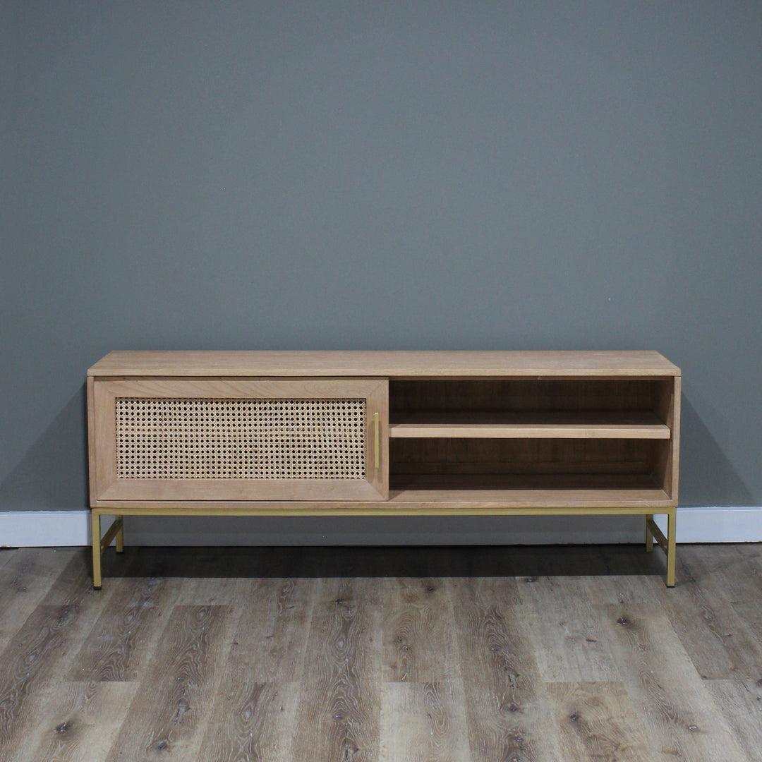 Mala Timber and Rattan TV Unit - Sliding Door-Entertainment Unit-Hudson Furniture-Prime Furniture