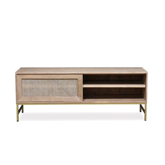 Mala Timber and Rattan TV Unit - Sliding Door-Entertainment Unit-Hudson Furniture-Prime Furniture