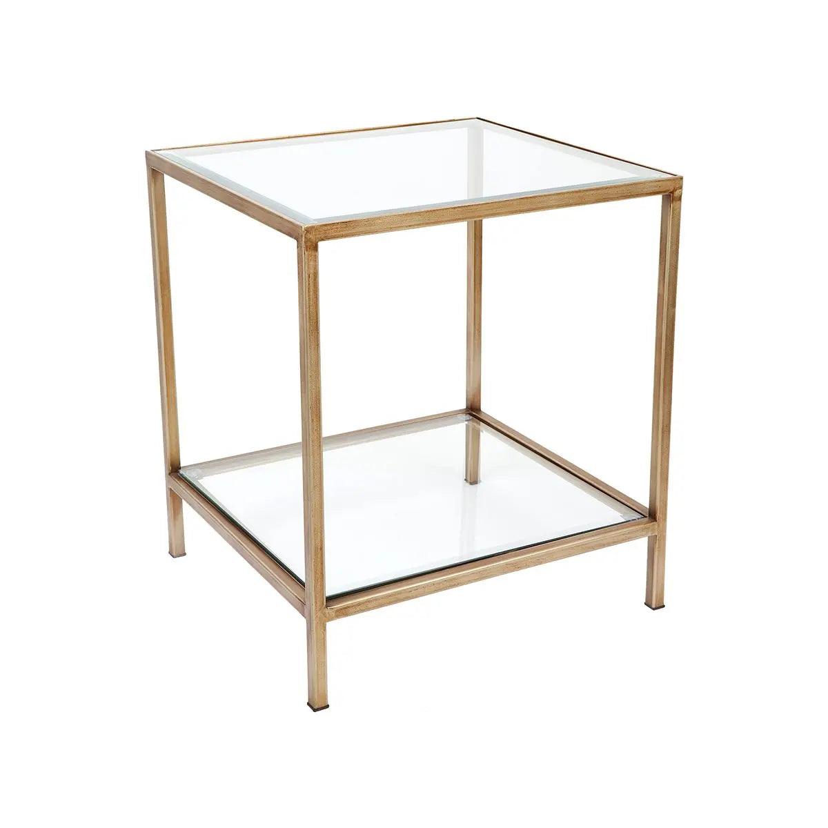 Cafe Lighting & Living Cocktail Glass Square Side Table - Antique Gold-Side Table-Cafe Lighting & Living-Prime Furniture