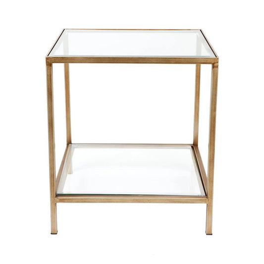 Cafe Lighting & Living Cocktail Glass Square Side Table - Antique Gold-Side Table-Cafe Lighting & Living-Prime Furniture