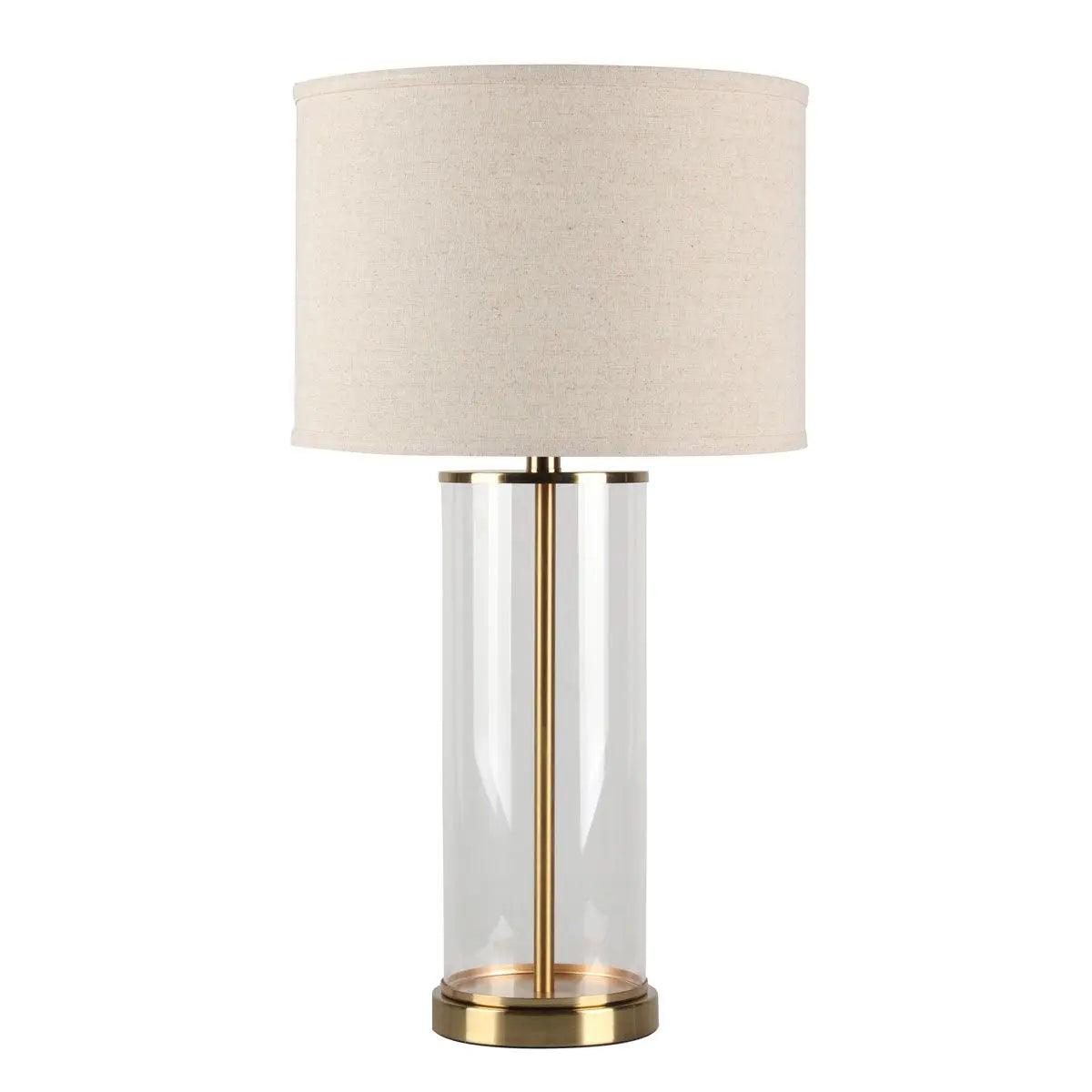 Cafe Lighting & Living Left Bank Table Lamp - Brass w Natural Shade-Table Lamp and Shade-Cafe Lighting & Living-Prime Furniture