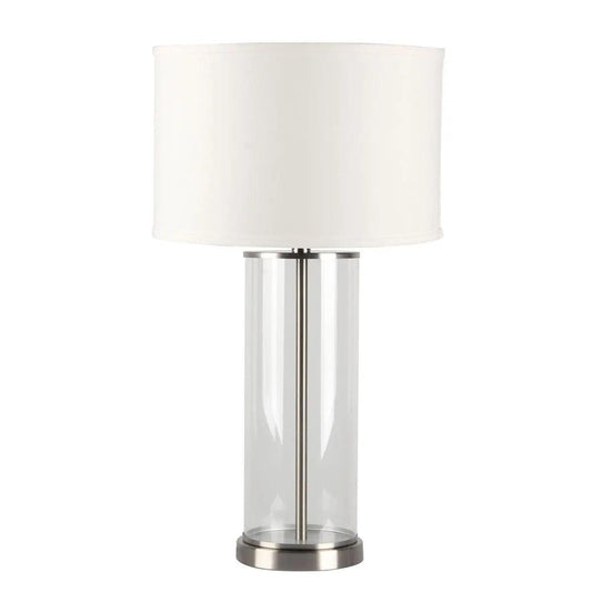 Cafe Lighting & Living Left Bank Table Lamp - Nickel w White Shade-Table Lamp and Shade-Cafe Lighting & Living-Prime Furniture