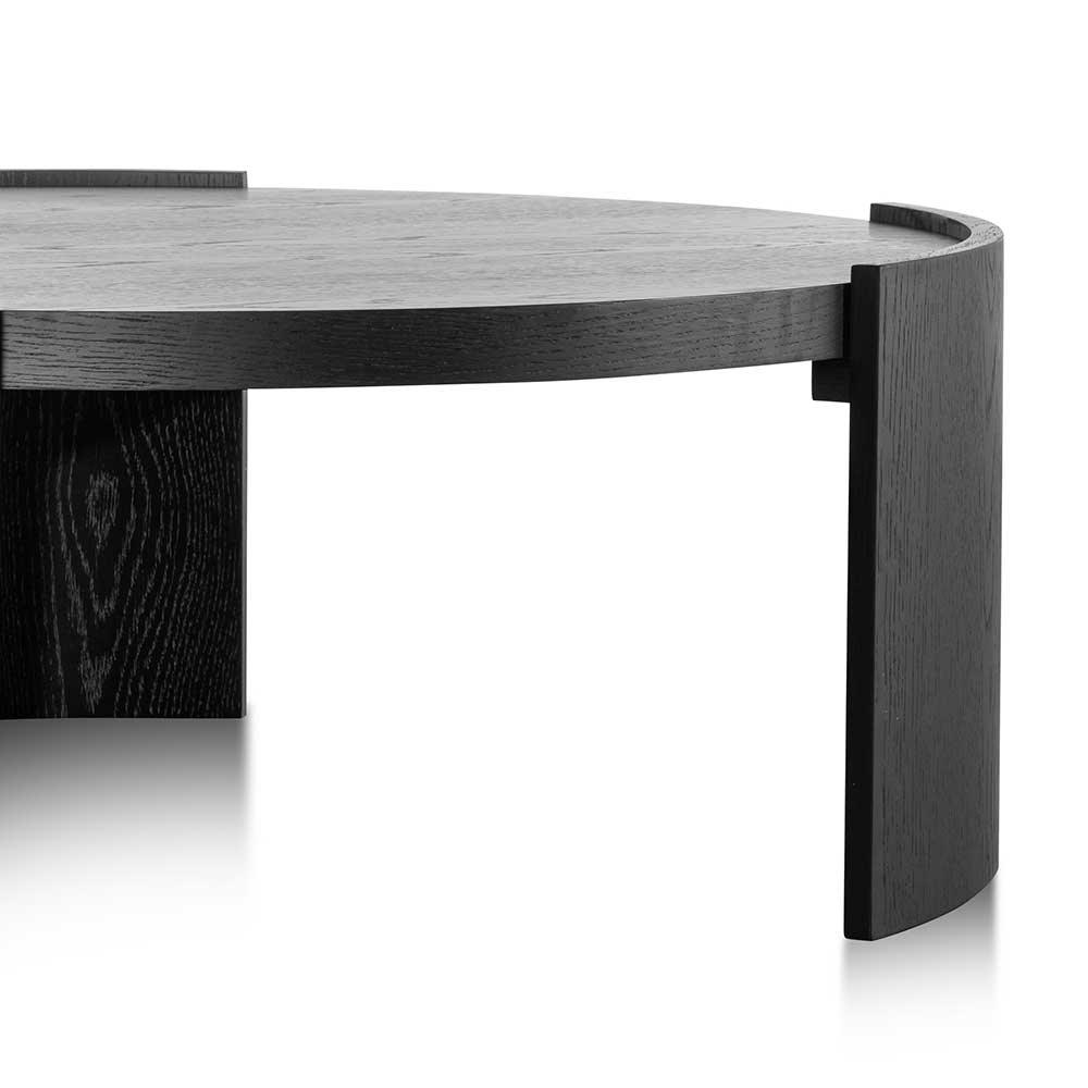 Calibre 100cm Wooden Round Coffee Table - Black CF6416-CN-Coffee Tables-Calibre-Prime Furniture