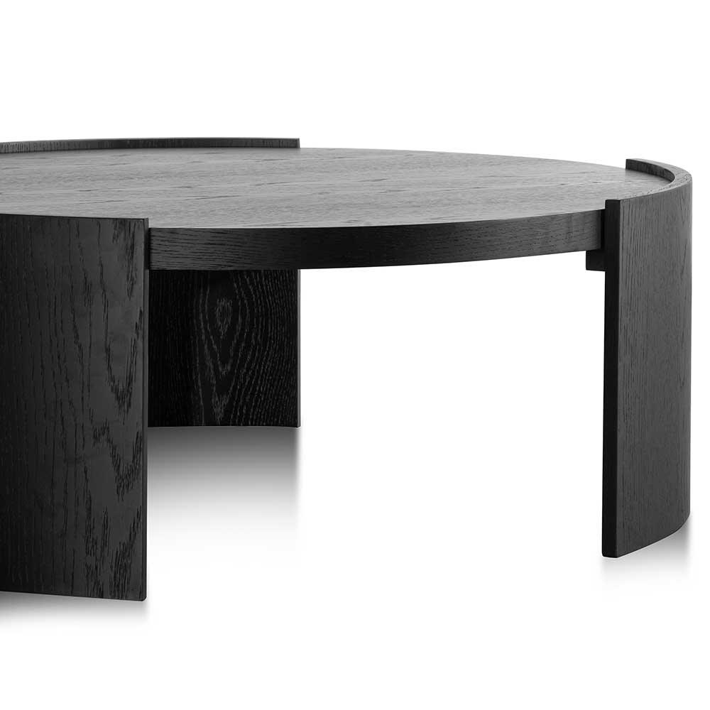 Calibre 100cm Wooden Round Coffee Table - Black CF6416-CN-Coffee Tables-Calibre-Prime Furniture