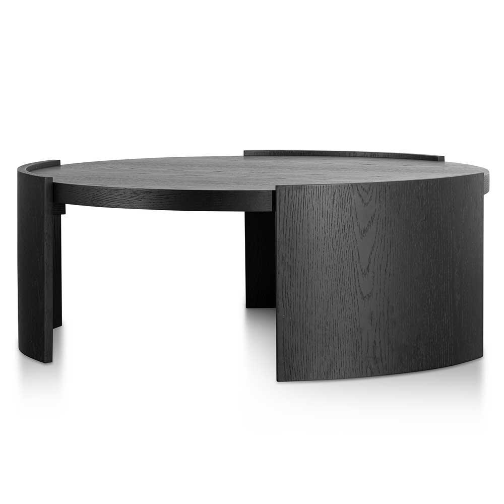 Calibre 100cm Wooden Round Coffee Table - Black CF6416-CN-Coffee Tables-Calibre-Prime Furniture