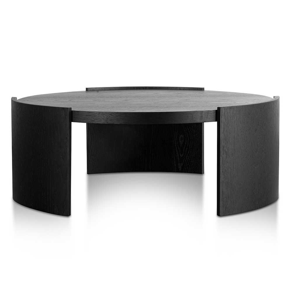 Calibre 100cm Wooden Round Coffee Table - Black CF6416-CN-Coffee Tables-Calibre-Prime Furniture