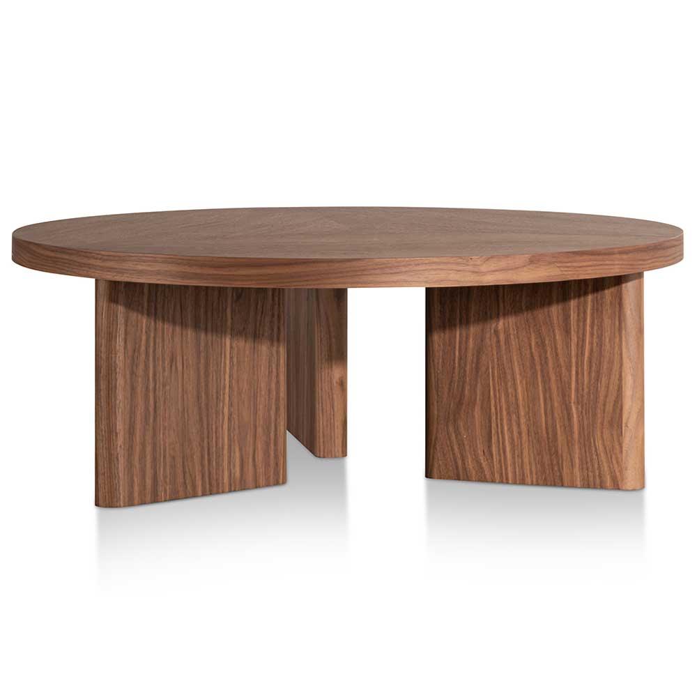Calibre 100cm Wooden Round Coffee Table - Walnut CF6426-CN-Coffee Tables-Calibre-Prime Furniture