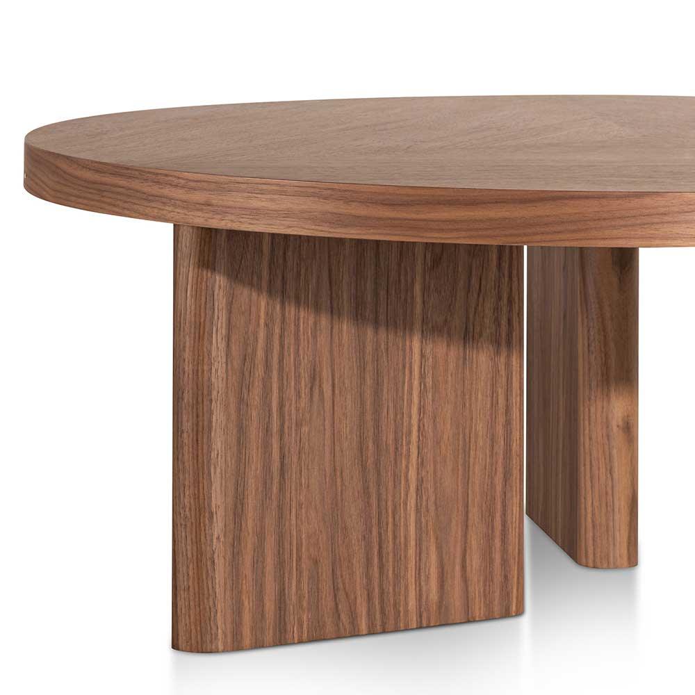 Calibre 100cm Wooden Round Coffee Table - Walnut CF6426-CN-Coffee Tables-Calibre-Prime Furniture