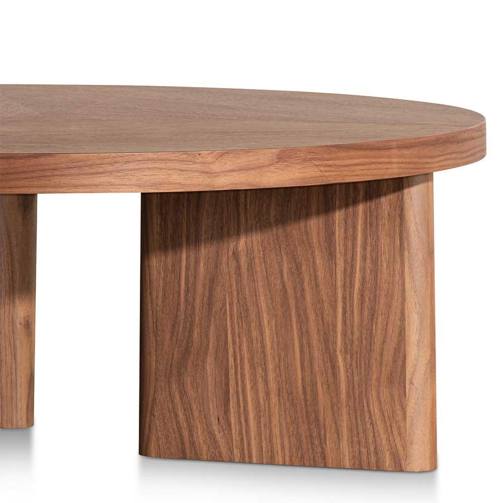 Calibre 100cm Wooden Round Coffee Table - Walnut CF6426-CN-Coffee Tables-Calibre-Prime Furniture