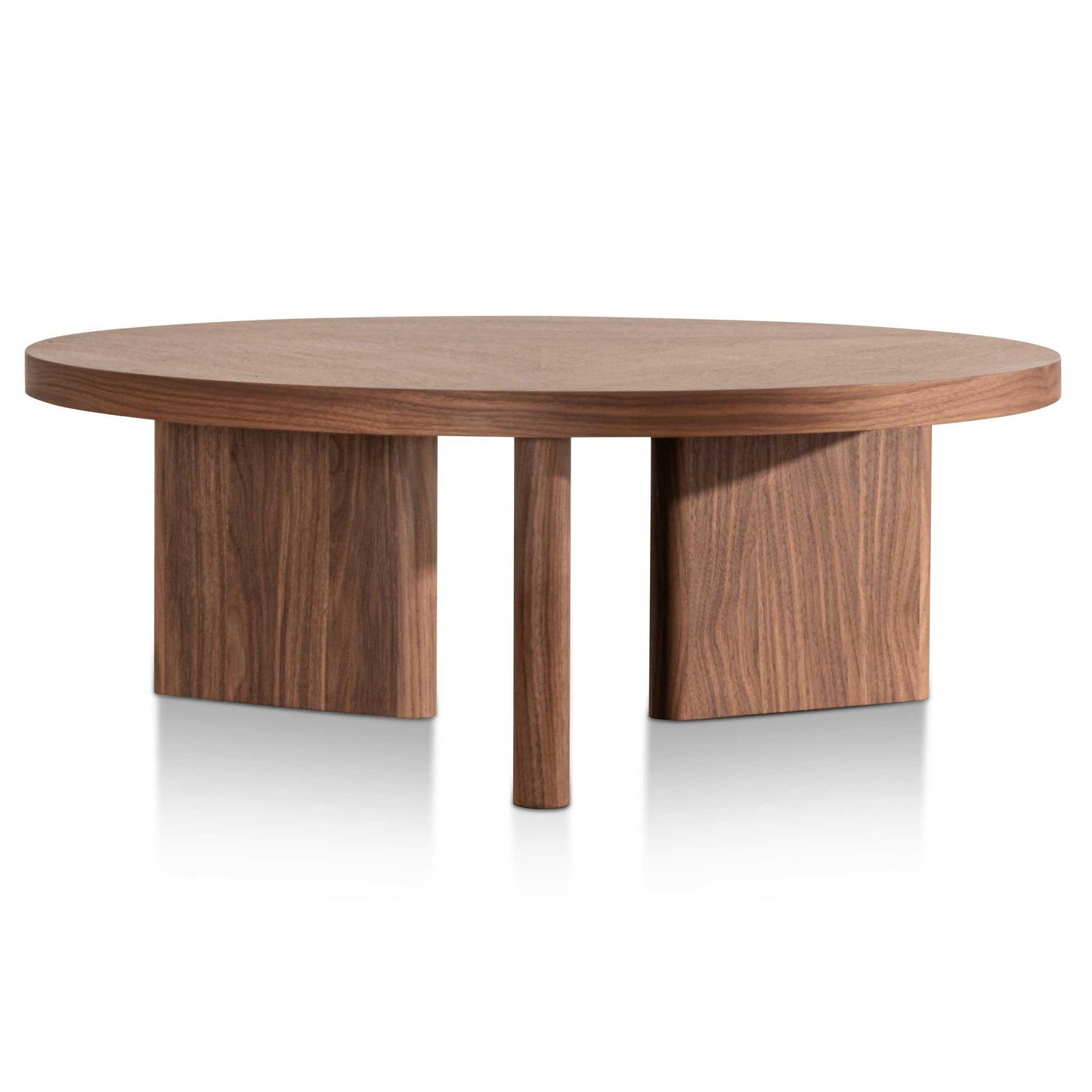Calibre 100cm Wooden Round Coffee Table - Walnut CF6426-CN-Coffee Tables-Calibre-Prime Furniture