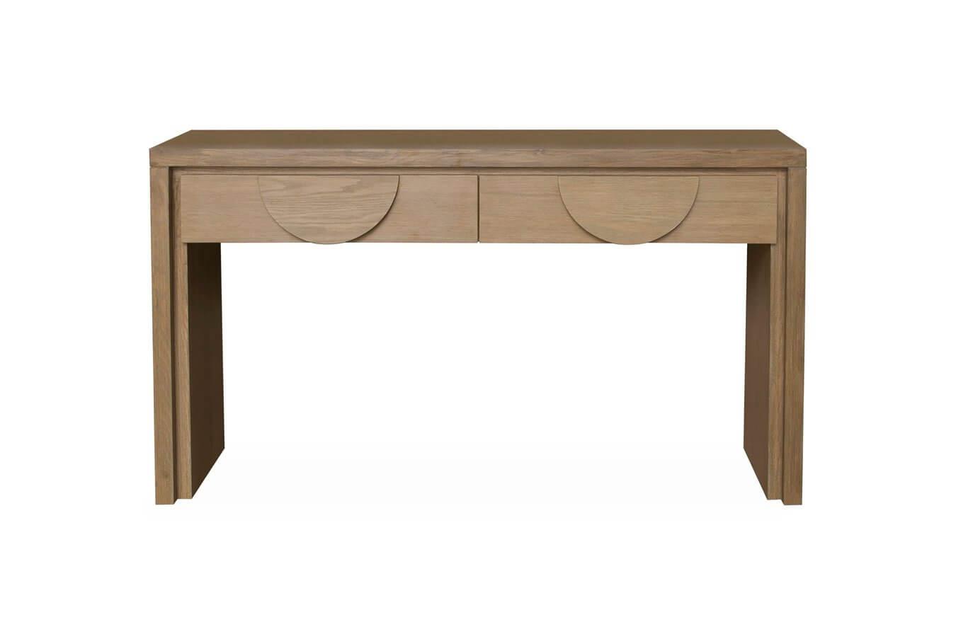 Calibre 140cm Console Table with Drawers - Dusty Oak DT6310-VA-Console Tables-Calibre-Prime Furniture