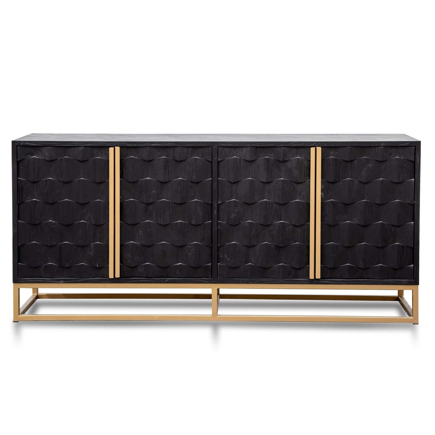 Calibre 1.78m Sideboard - Black Wood with Gold Handle DT2922-NI-Sideboards-Calibre-Prime Furniture