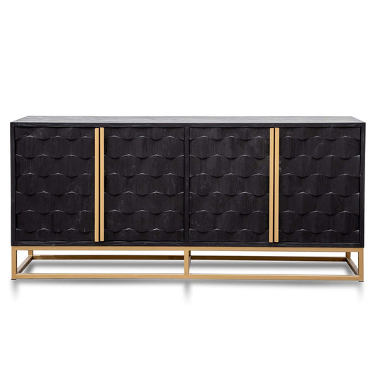 Calibre 1.78m Sideboard - Black Wood with Gold Handle DT2922-NI-Sideboards-Calibre-Prime Furniture