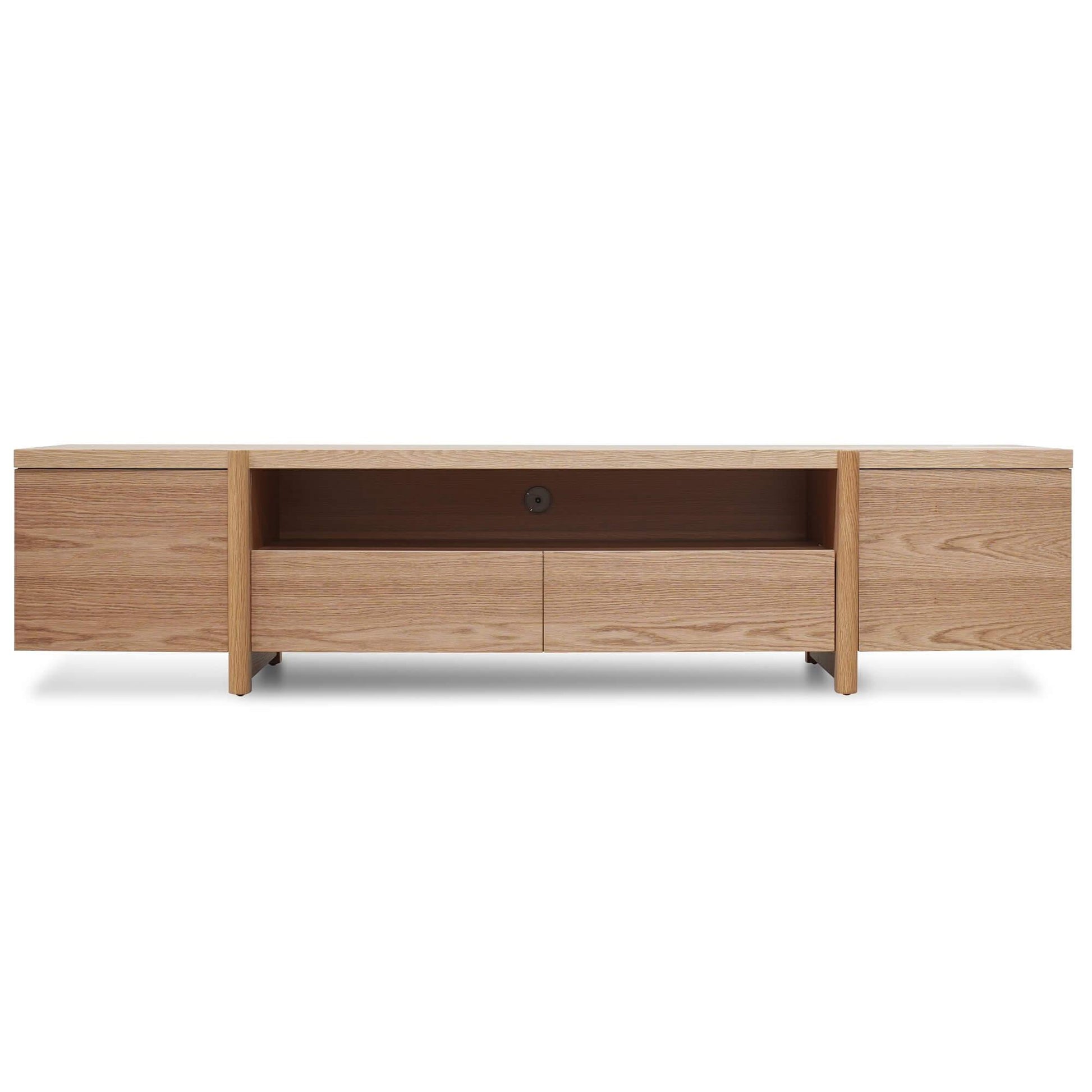 Calibre 2.1m Entertainment TV Unit - Lowline - Full Natural - Timber Legs TV2631-BB-Entertainment Units-Calibre-Prime Furniture