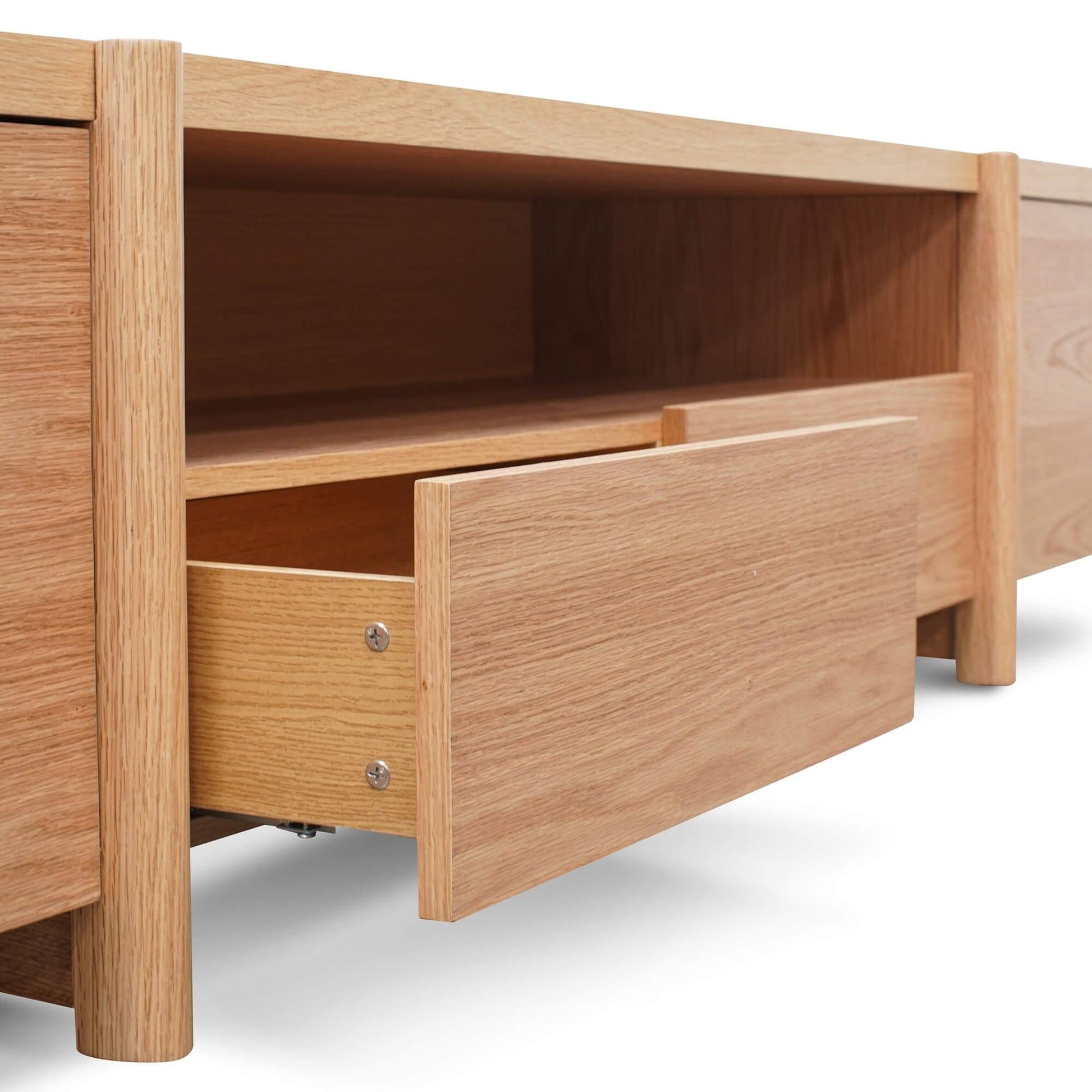 Calibre 2.1m Entertainment TV Unit - Lowline - Full Natural - Timber Legs TV2631-BB-Entertainment Units-Calibre-Prime Furniture