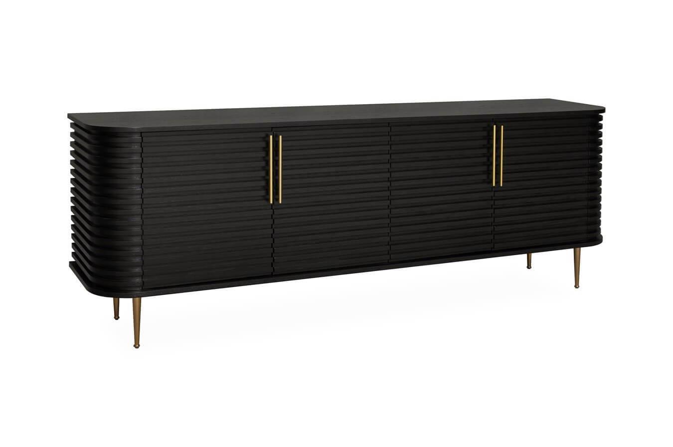 Calibre 2.2m Buffet Unit - Textured Espresso Black CDT6314-VA-Buffet-Calibre-Prime Furniture