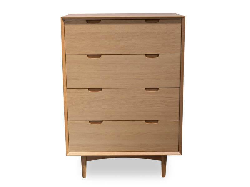 Calibre 4 Drawer Chest Scandinavian Design - Natural DT920-VN-Chest Of Drawers-Calibre-Prime Furniture