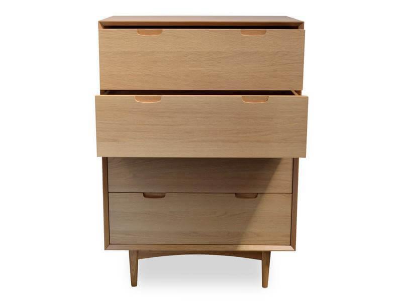 Calibre 4 Drawer Chest Scandinavian Design - Natural DT920-VN-Chest Of Drawers-Calibre-Prime Furniture