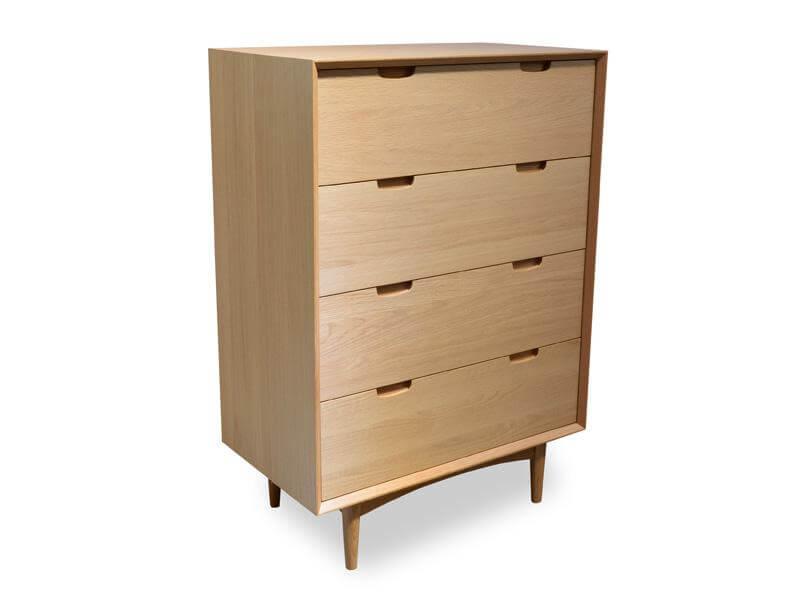 Calibre 4 Drawer Chest Scandinavian Design - Natural DT920-VN-Chest Of Drawers-Calibre-Prime Furniture