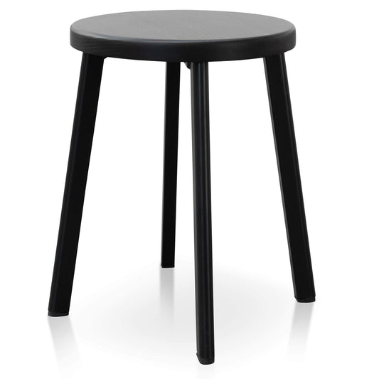 Calibre 46cm Wooden Seat Low Stool - Full Black BS2941-NH-Stools-Calibre-Prime Furniture