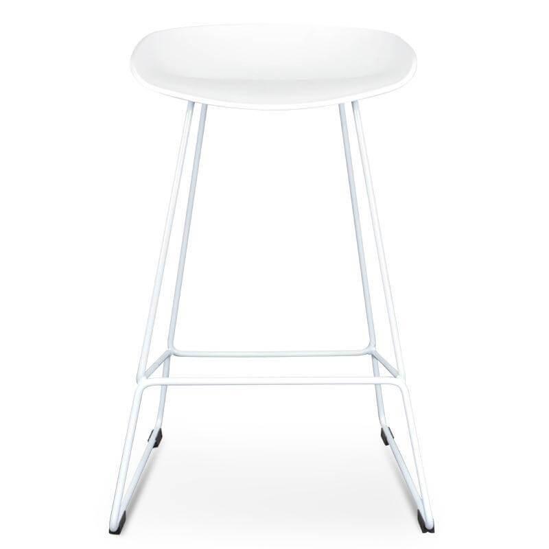 Calibre 65cm Bar Stool - white Seat With white metal Frame BS2007-SD-Stools-Calibre-Prime Furniture