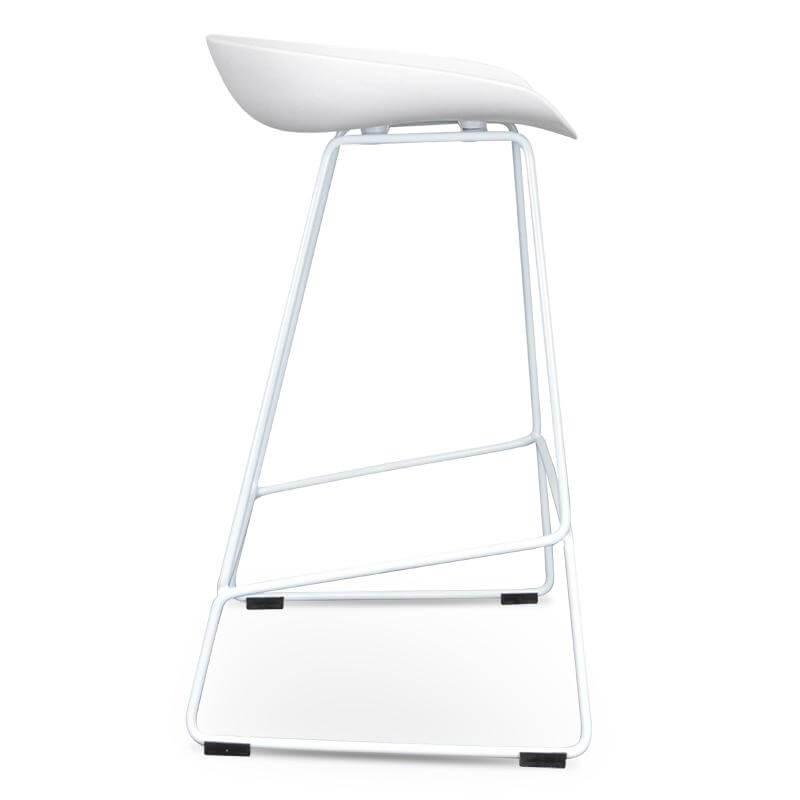 Calibre 65cm Bar Stool - white Seat With white metal Frame BS2007-SD-Stools-Calibre-Prime Furniture