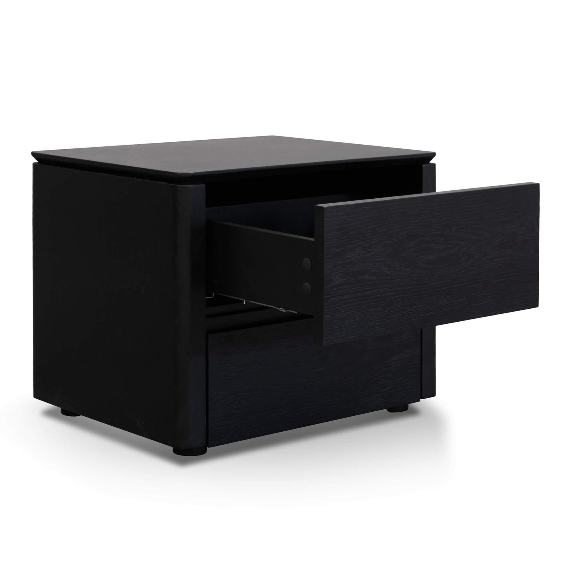 Calibre Bedside Table - Black Oak Veneer ST2844-CN-Side Table-Calibre-Prime Furniture