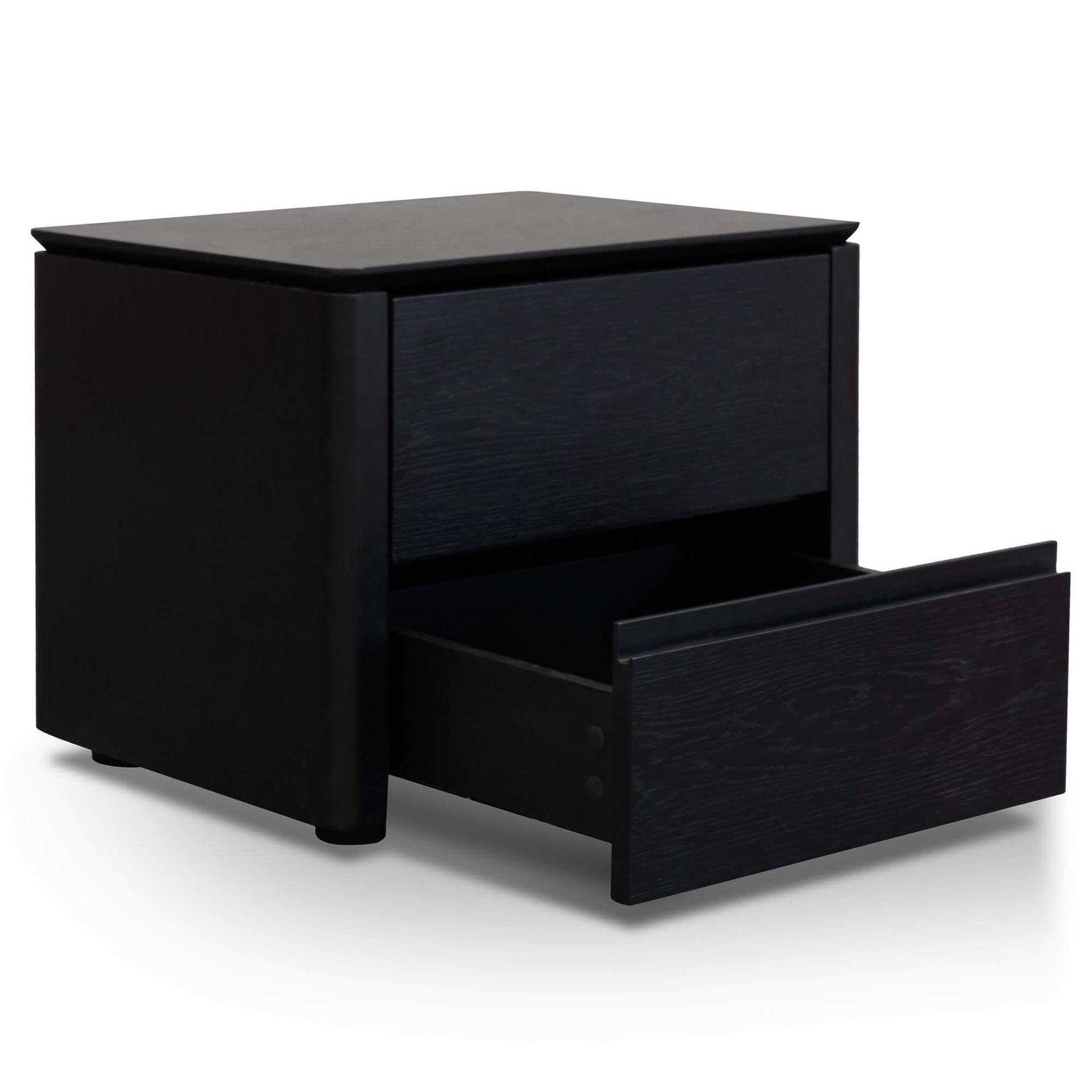 Calibre Bedside Table - Black Oak Veneer ST2844-CN-Side Table-Calibre-Prime Furniture