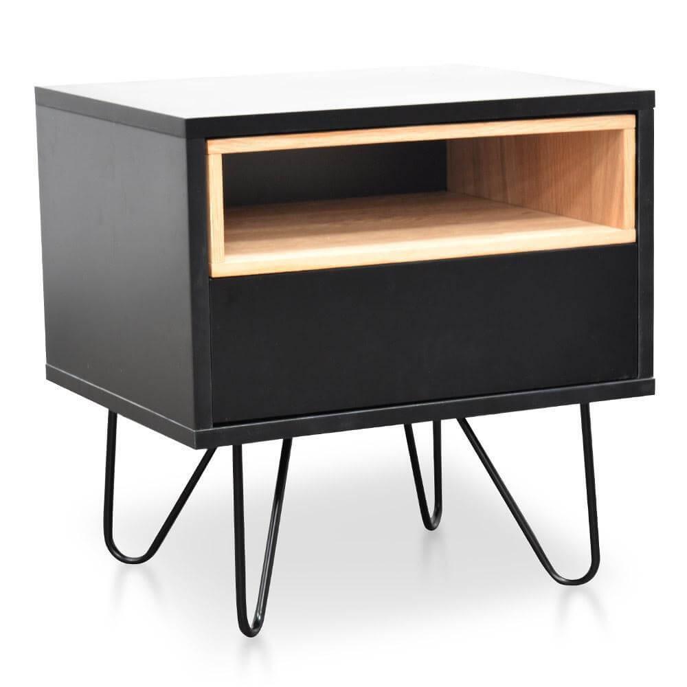 Calibre Bedside Table - Black ST2127-KD-Side Table-Calibre-Prime Furniture