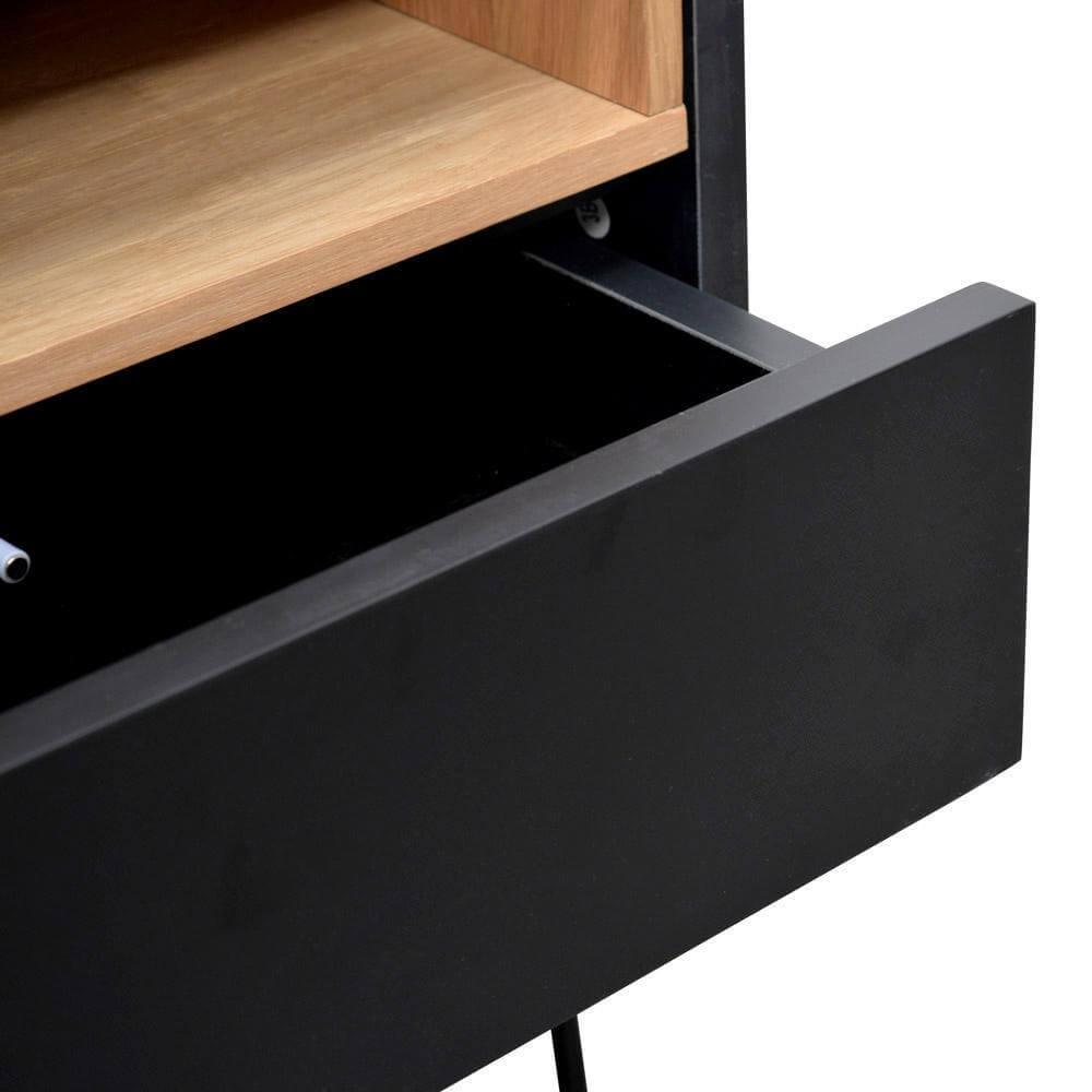 Calibre Bedside Table - Black ST2127-KD-Side Table-Calibre-Prime Furniture