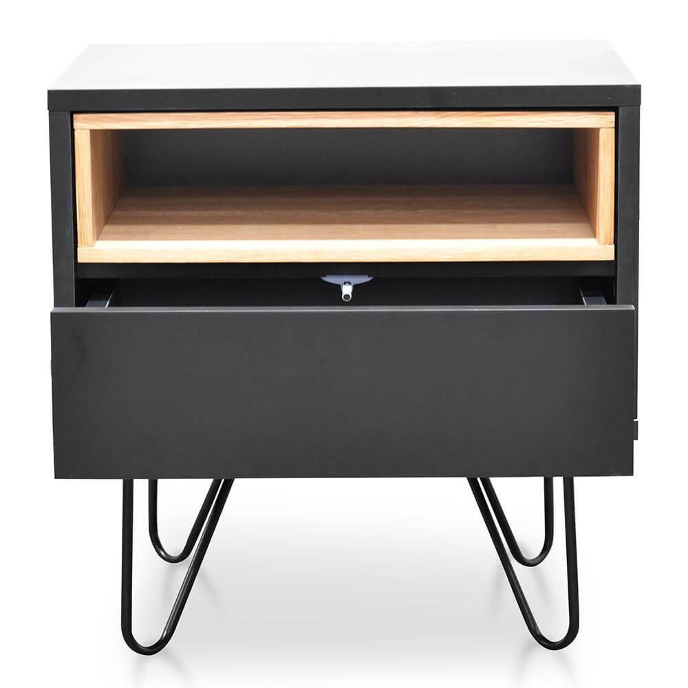 Calibre Bedside Table - Black ST2127-KD-Side Table-Calibre-Prime Furniture