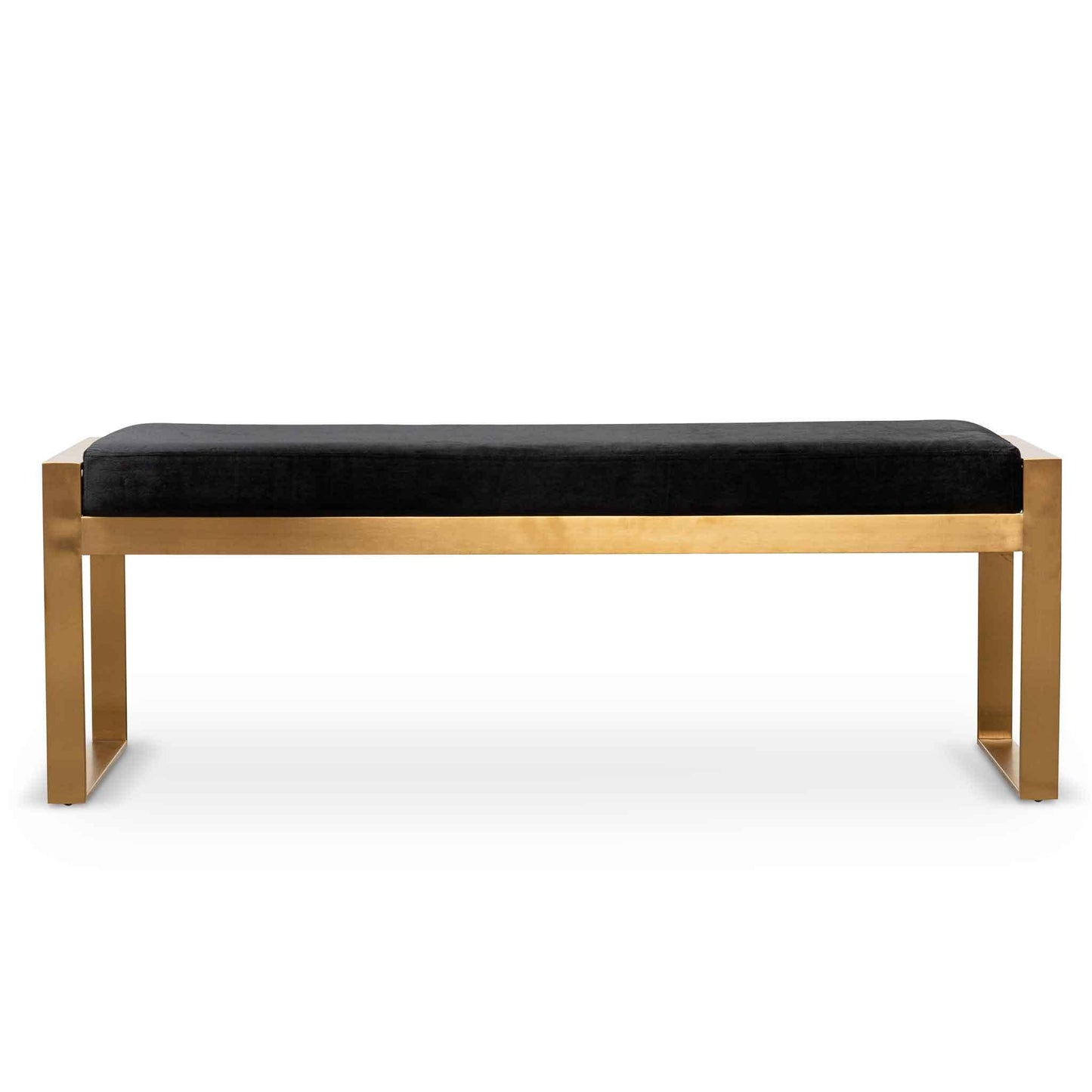 Calibre Black Velvet Ottoman - Gold Base LC6397-KS-Ottomon-Calibre-Prime Furniture